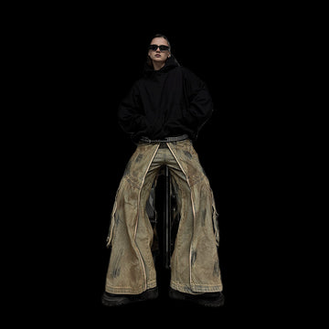 WIDE ZIP PANTS KHAKI